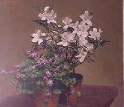 Henri Fantin-Latour Violetas y Azaleas Sweden oil painting artist